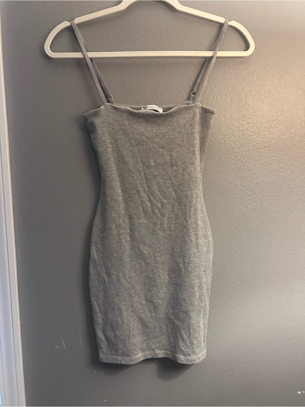 ZARA Gray Spaghetti Strap Bodycon sz S Dress - Women